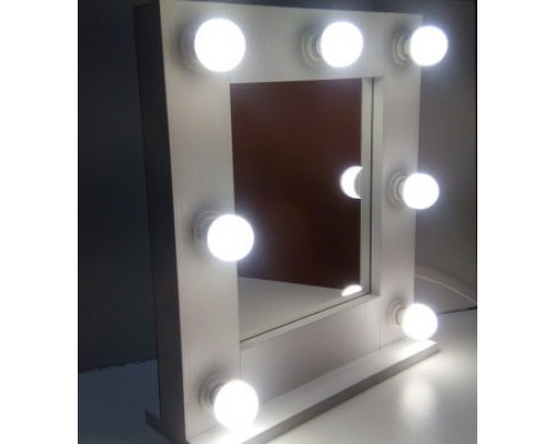 Маленькое гримерное зеркало с подсветкой 50х50 см 7 ламп премиум
