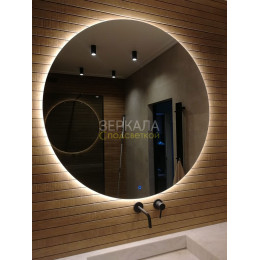Круглое зеркало с парящей подсветкой для ванной комнаты Мун 120 см